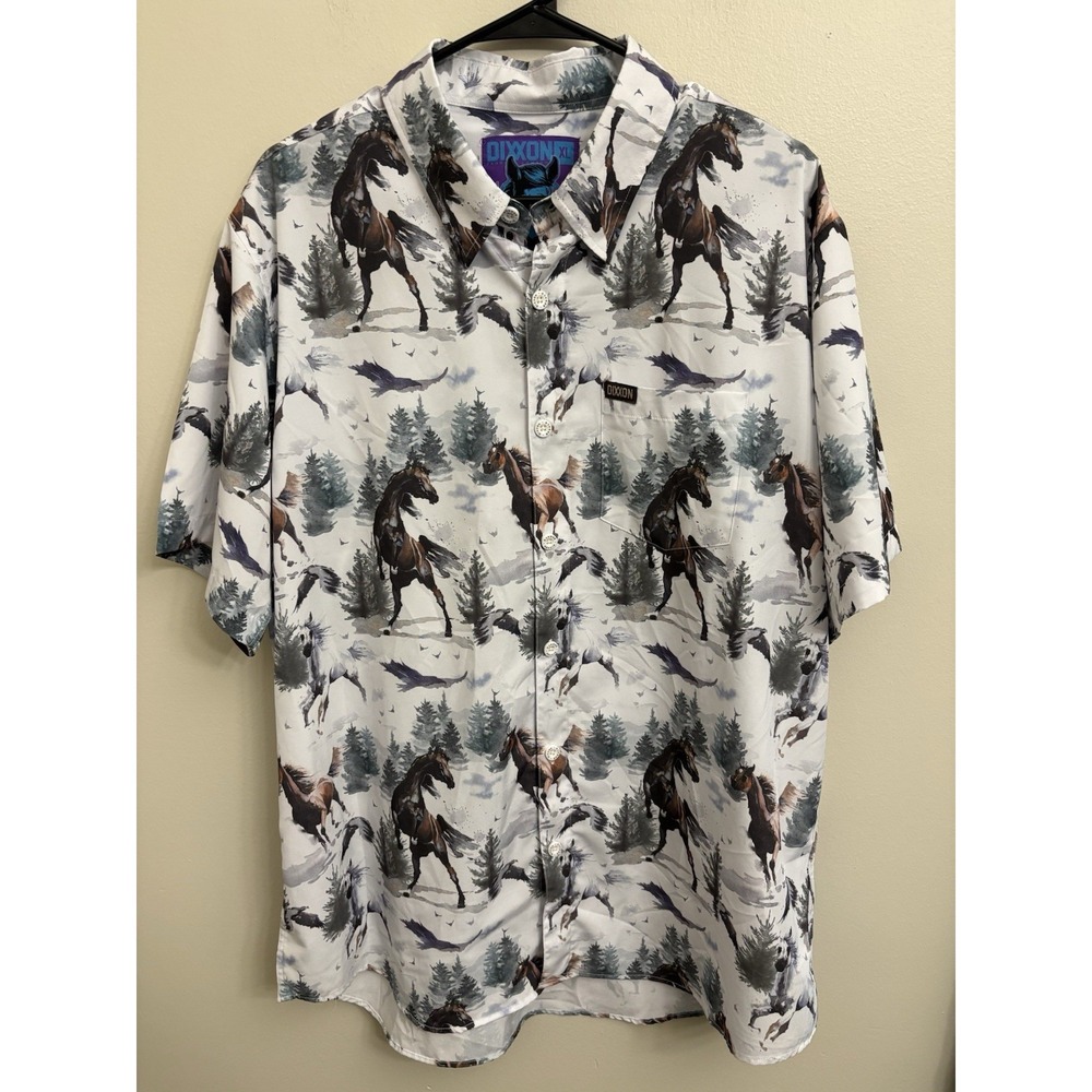Dixxon Flannel Bronco Party Shirt Men's Short Sleeve Size XL Bamboo Blend